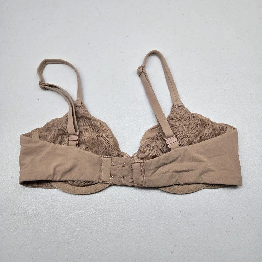 SKIMS Women Bra 32D Brown Underwired‎ Mesh Convertible Adjustable